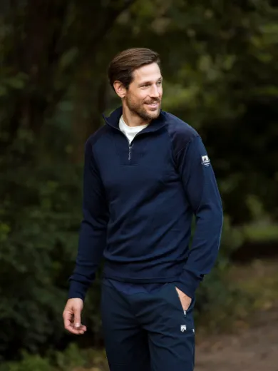 Bilde av WoolLand Geilo Cord Sweater Man Blue Ink